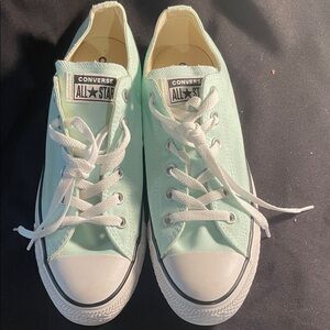 Converse Low Top Sneakers in Mint Green and White